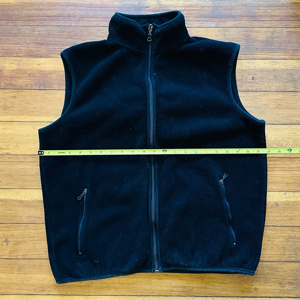 Black Fleece Vest Large Tall